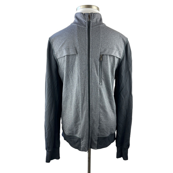 Lululemon Post Gravity Jacket Full Zip Heathered Black Gray Men's Size Large - Picture 2 of 16